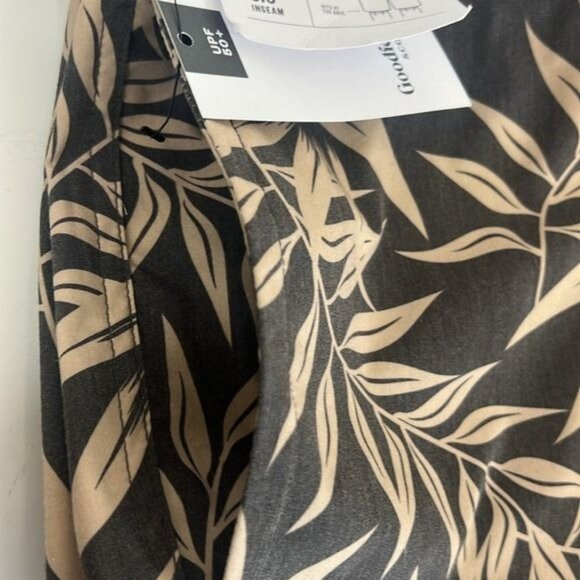 Goodfellow & Co Mens Board Shorts Leaf Print Size 42 Black Tan New - Picture 6 of 11